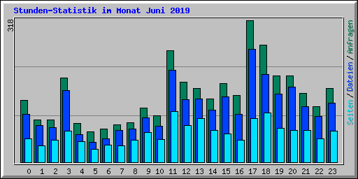 Stunden-Statistik im Monat Juni 2019