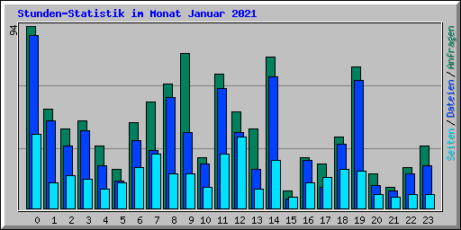 Stunden-Statistik im Monat Januar 2021