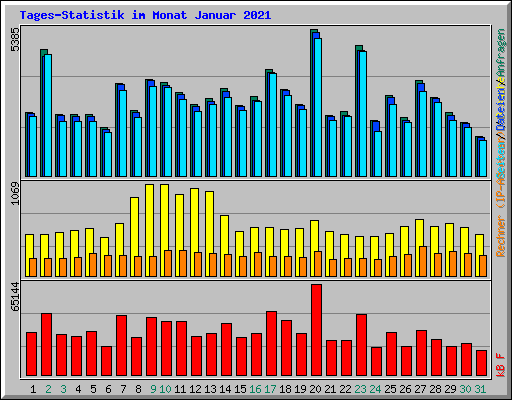 Tages-Statistik im Monat Januar 2021