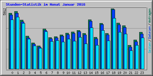 Stunden-Statistik im Monat Januar 2016