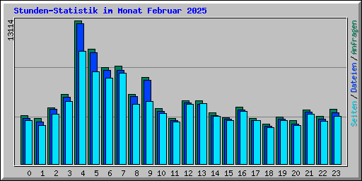 Stunden-Statistik im Monat Februar 2025