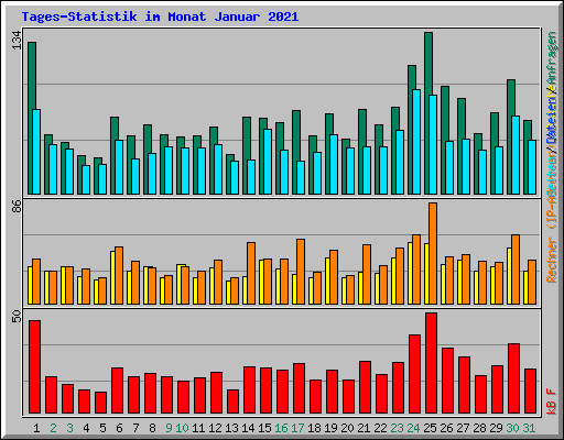 Tages-Statistik im Monat Januar 2021