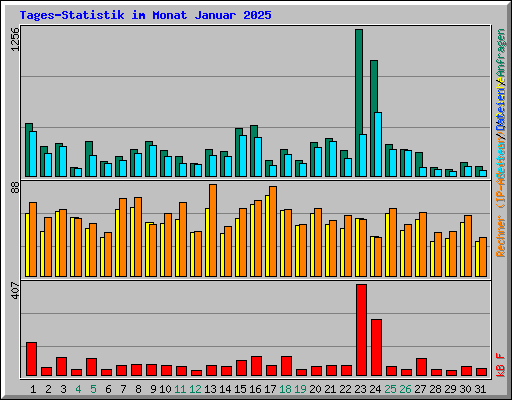 Tages-Statistik im Monat Januar 2025