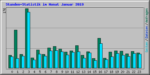 Stunden-Statistik im Monat Januar 2019