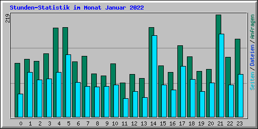 Stunden-Statistik im Monat Januar 2022