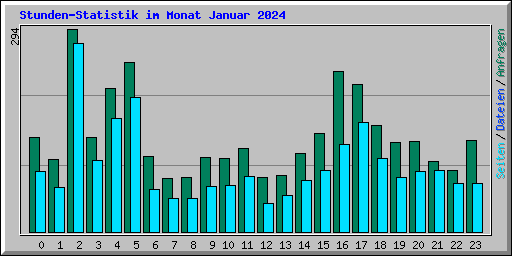 Stunden-Statistik im Monat Januar 2024