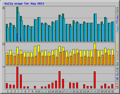 Daily usage for May 2013