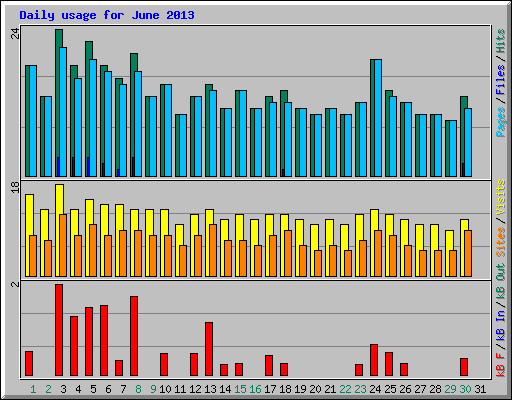 Daily usage for June 2013