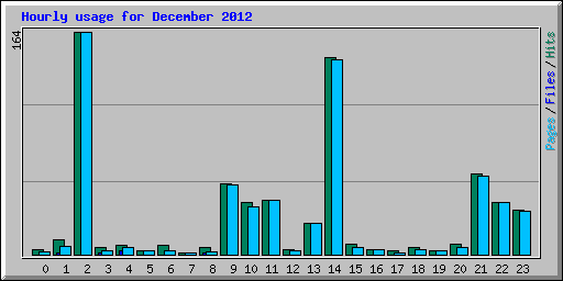 Hourly usage for December 2012