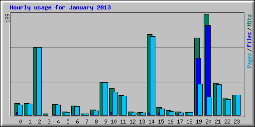 Hourly usage for January 2013