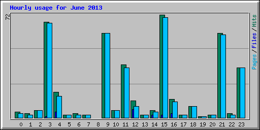 Hourly usage for June 2013