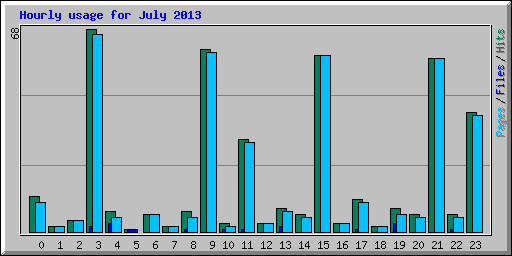 Hourly usage for July 2013