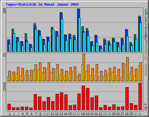 Tages-Statistik im Monat Januar 2021