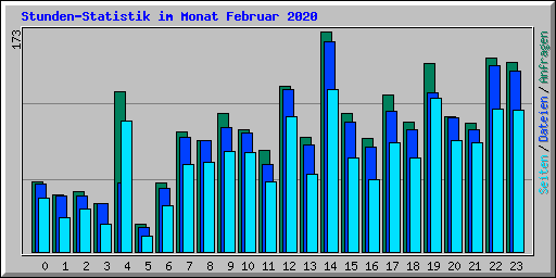 Stunden-Statistik im Monat Februar 2020