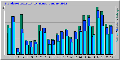 Stunden-Statistik im Monat Januar 2022