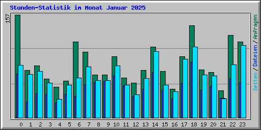 Stunden-Statistik im Monat Januar 2025