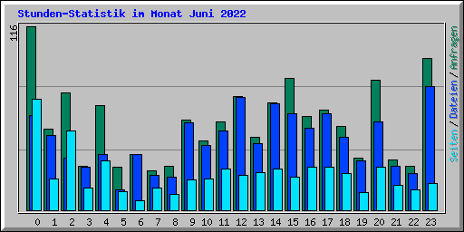 Stunden-Statistik im Monat Juni 2022