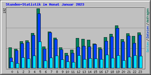 Stunden-Statistik im Monat Januar 2023