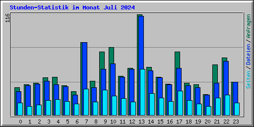 Stunden-Statistik im Monat Juli 2024