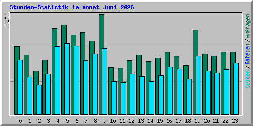 Stunden-Statistik im Monat Juni 2026